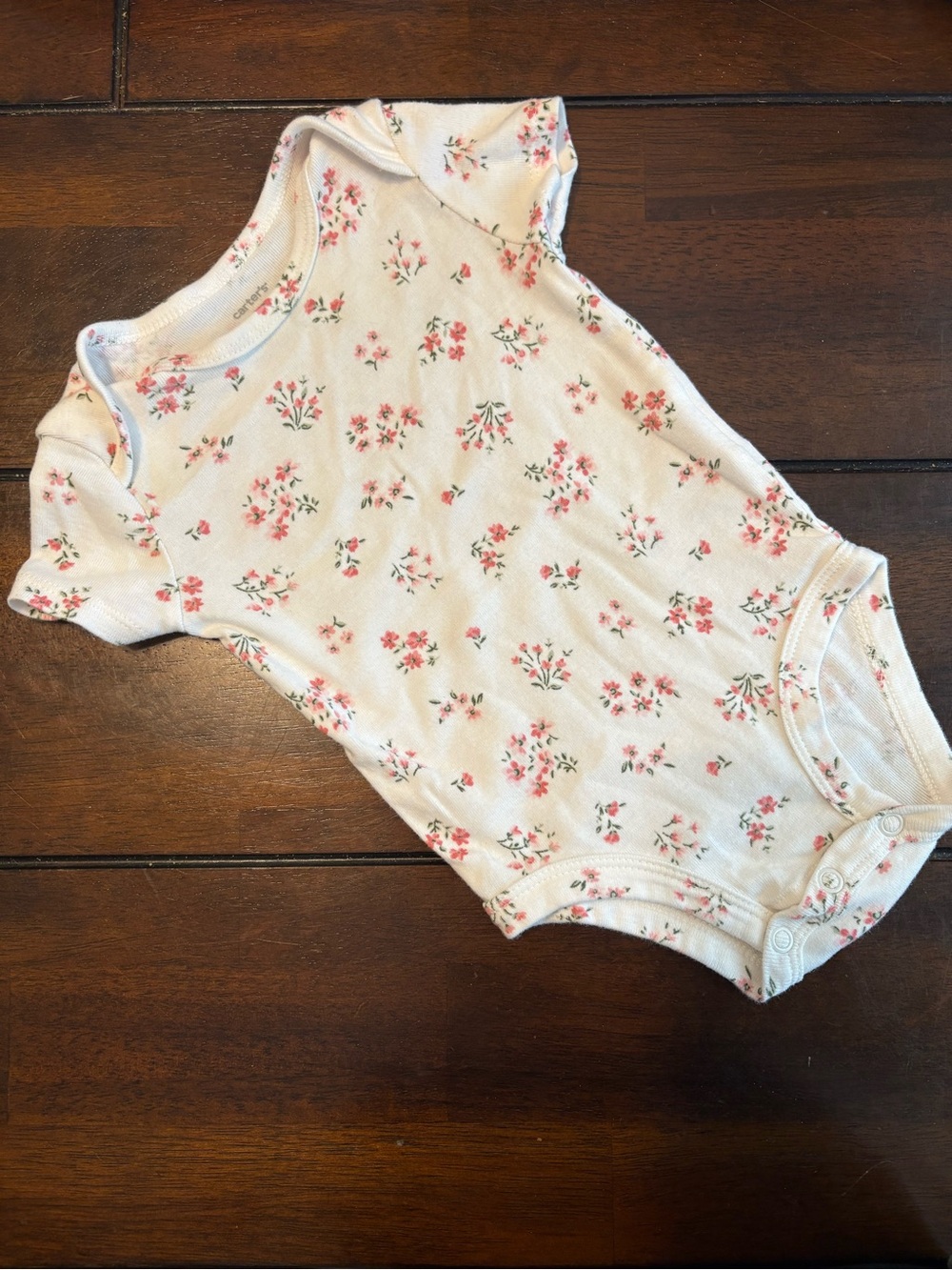 Carter's Cream One-Piece Bodysuit with Pink Floral Print